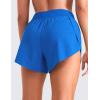imageCRZ YOGA Mid Waisted Split Running Shorts for Women 4  Comfy Mesh Liner for Workout Athletic Gym Track Quick DrySparkle Blue