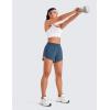 imageCRZ YOGA Mid Waisted Split Running Shorts for Women 4  Comfy Mesh Liner for Workout Athletic Gym Track Quick DryStelindigo