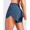 imageCRZ YOGA Mid Waisted Split Running Shorts for Women 4  Comfy Mesh Liner for Workout Athletic Gym Track Quick DryStelindigo