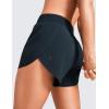 imageCRZ YOGA Mid Waisted Split Running Shorts for Women 4  Comfy Mesh Liner for Workout Athletic Gym Track Quick DryTrue Navy