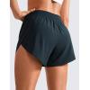 imageCRZ YOGA Mid Waisted Split Running Shorts for Women 4  Comfy Mesh Liner for Workout Athletic Gym Track Quick DryTrue Navy