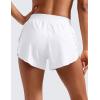 imageCRZ YOGA Mid Waisted Split Running Shorts for Women 4  Comfy Mesh Liner for Workout Athletic Gym Track Quick DryWhite