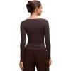 imageCRZ YOGA Softembrace Boat Neck Long Sleeve Shirts for Women  Casual Going Out Tops Soft Stretchy Fitted Fall TShirtsHot Fudge Brown
