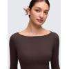 imageCRZ YOGA Softembrace Boat Neck Long Sleeve Shirts for Women  Casual Going Out Tops Soft Stretchy Fitted Fall TShirtsHot Fudge Brown