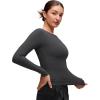 imageCRZ YOGA Softembrace Boat Neck Long Sleeve Shirts for Women  Casual Going Out Tops Soft Stretchy Fitted Fall TShirtsMysterious Grey