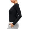 imageCRZ YOGA Softembrace V Neck Long Sleeve Shirts for Women  Casual Going Out Soft Comfort Tops Fitted Sexy Scoop TeesBlack
