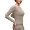 imageCRZ YOGA Softembrace V Neck Long Sleeve Shirts for Women  Casual Going Out Soft Comfort Tops Fitted Sexy Scoop TeesOak