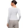 imageCRZ YOGA Softembrace V Neck Long Sleeve Shirts for Women  Casual Going Out Soft Comfort Tops Fitted Sexy Scoop TeesWhite