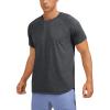 imageCRZ YOGA Crewneck Workout Shirts for Men  Quick Dry Running Athletic TShirts Lightweight Basic TopsCarbon Heather