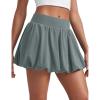 imageCRZ YOGA High Waisted Bubble Tennis Skirts for Women  Mini Casual Ruffled Hem Lined Balloon Skort with PocketsGrey Sage