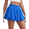 imageCRZ YOGA High Waisted Bubble Tennis Skirts for Women  Mini Casual Ruffled Hem Lined Balloon Skort with PocketsSparkle Blue