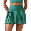 imageCRZ YOGA High Waisted Pleated Tennis Skirts for Women  Mini Lined Casual Tummy Control Skort with PocketsCascadia Green