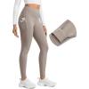 imageCRZ YOGA Matte Fleece Lined Athletic Leggings Pockets 28  Water Resistant Hiking Casual Workout Womens Thermal PantsCreamy Latte