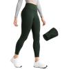 imageCRZ YOGA Matte Fleece Lined Leggings 25  Thermal Casual Lounge Workout Womens Yoga High Waisted Pants Winter WarmLegend Green