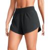 imageCRZ YOGA Mid Waisted Split Running Shorts for Women 4  Comfy Mesh Liner for Workout Athletic Gym Track Quick DryBlack