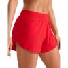 imageCRZ YOGA Mid Waisted Split Running Shorts for Women 4  Comfy Mesh Liner for Workout Athletic Gym Track Quick DryDeep Red