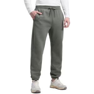 imageCRZ YOGA Cotton Fleece Lined Sweatpants for Men 30  Classic Fit Casual Lounge Cozy Sweat Pants Joggers with Zipper PocketsGrey Sage