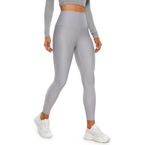 imageCRZ YOGA Fleece Lined Leggings 25  Thermal Casual Lounge Workout Womens Yoga High Waisted Pants Winter WarmGull Gray