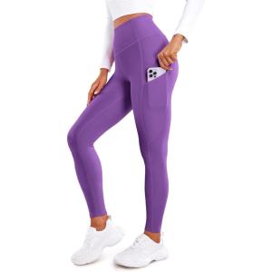 imageCRZ YOGA Fleece Lined Leggings Pockets 28  Thermal Casual Lounge Workout Womens Yoga Full Length Pants Winter WarmRoyal Lilac
