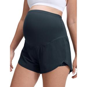 imageCRZ YOGA Lightweight Maternity Dolphin Workout Shorts 3  Soft Athletic Running Casual Womens Pregnancy with Liner PocketsTrue Navy