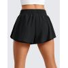 imageCRZ YOGA 2 in 1 Split Flowy Running Shorts for Women 3  High Waisted Quick Dry Skirts for Tennis Workout Athletic LoungeBlack