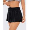 imageCRZ YOGA 2 in 1 Split Flowy Running Shorts for Women 3  High Waisted Quick Dry Skirts for Tennis Workout Athletic LoungeBlack