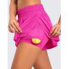 imageCRZ YOGA 2 in 1 Split Flowy Running Shorts for Women 3  High Waisted Quick Dry Skirts for Tennis Workout Athletic LoungeHibiscus Purple