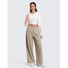 imageCRZ YOGA 4Way Stretch Wide Leg Work Pants for Women 29  Bussiness Casual Trousers with PocketsOak