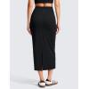 imageCRZ YOGA Butterlift Maxi Pencil Skirt for Women  High Waisted Bodycon Casual Travel Skort with Back SlitBlack