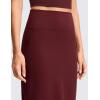 imageCRZ YOGA Butterlift Maxi Pencil Skirt for Women  High Waisted Bodycon Casual Travel Skort with Back SlitRed Merlot