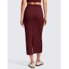 imageCRZ YOGA Butterlift Maxi Pencil Skirt for Women  High Waisted Bodycon Casual Travel Skort with Back SlitRed Merlot