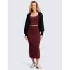 imageCRZ YOGA Butterlift Maxi Pencil Skirt for Women  High Waisted Bodycon Casual Travel Skort with Back SlitRed Merlot