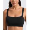 imageCRZ YOGA Butterlift Square Neck Sports Bras for Women  Padded Supportive Wide Straps Yoga Workout TopBlack