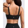 imageCRZ YOGA Butterlift Square Neck Sports Bras for Women  Padded Supportive Wide Straps Yoga Workout TopBlack
