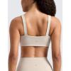 imageCRZ YOGA Butterlift Square Neck Sports Bras for Women  Padded Supportive Wide Straps Yoga Workout TopMojave Tan