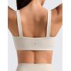 imageCRZ YOGA Butterlift Square Neck Sports Bras for Women  Padded Supportive Wide Straps Yoga Workout TopMojave Tan