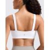 imageCRZ YOGA Butterlift Square Neck Sports Bras for Women  Padded Supportive Wide Straps Yoga Workout TopWhite