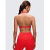 imageCRZ YOGA Butterluxe Double Lined Twist Sports Bras for Women  Halter Deep V Neck Crop Top Casual Open Back Non PaddedDeep Red