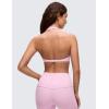 imageCRZ YOGA Butterluxe Double Lined Twist Sports Bras for Women  Halter Deep V Neck Crop Top Casual Open Back Non PaddedVita Pink