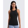 imageCRZ YOGA Butterluxe High Neck Tank Tops for Women  Racerback Workout Padded Yoga Athletic Camisole with Built in BraBlack