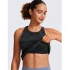 imageCRZ YOGA Butterluxe High Neck Tank Tops for Women  Racerback Workout Padded Yoga Athletic Camisole with Built in BraDark Grey Camouflage 2