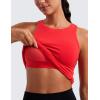 imageCRZ YOGA Butterluxe High Neck Tank Tops for Women  Racerback Workout Padded Yoga Athletic Camisole with Built in BraDeep Red