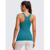 imageCRZ YOGA Butterluxe High Neck Tank Tops for Women  Racerback Workout Padded Yoga Athletic Camisole with Built in BraGreen Jade