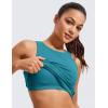 imageCRZ YOGA Butterluxe High Neck Tank Tops for Women  Racerback Workout Padded Yoga Athletic Camisole with Built in BraGreen Jade