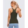 imageCRZ YOGA Butterluxe High Neck Tank Tops for Women  Racerback Workout Padded Yoga Athletic Camisole with Built in BraOlive Green