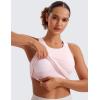imageCRZ YOGA Butterluxe High Neck Tank Tops for Women  Racerback Workout Padded Yoga Athletic Camisole with Built in BraStrawberry Pink