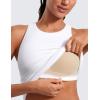 imageCRZ YOGA Butterluxe High Neck Tank Tops for Women  Racerback Workout Padded Yoga Athletic Camisole with Built in BraWhite