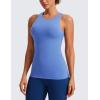 imageCRZ YOGA Butterluxe High Neck Tank Tops for Women  Racerback Workout Padded Yoga Athletic Camisole with Built in BraWild Indigo