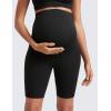 imageCRZ YOGA Butterluxe Maternity Biker Shorts 8  Over The Belly Pregnancy Yoga Workout Womens Activewear Buttery SoftBlack