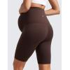 imageCRZ YOGA Butterluxe Maternity Biker Shorts 8  Over The Belly Pregnancy Yoga Workout Womens Activewear Buttery SoftHot Fudge Brown